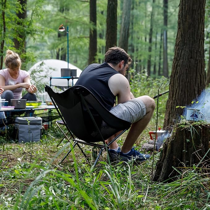 Naturehike YL05 Camping Chair Ultralight Portable Camp Chair with Storage Bag Compact Folding Beach Chair for Backpacking Hiking Fishing Picnic