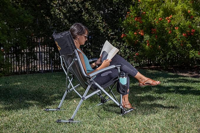 Picnic TIME NCAA Unisex-Adult NCAA Outdoor Rocking Camp Chair XL Heavy Duty Camping Chair for Adults