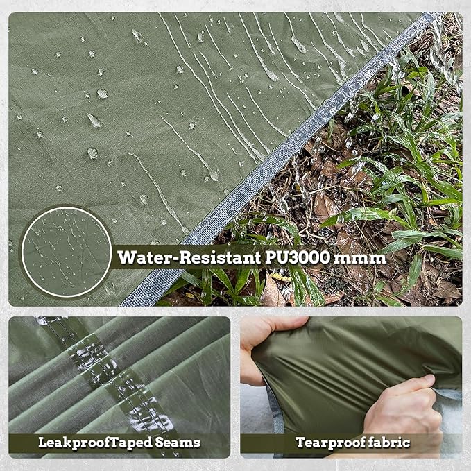GEERTOP Waterproof Hammock Tarp Ultralight Backpacking Shelter with Detachable Side Wall - Outdoor Camping Survival Sun Shade Awning
