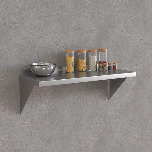 18 Gauge Stainless Steel 15 x 36 Solid Wall Shelf