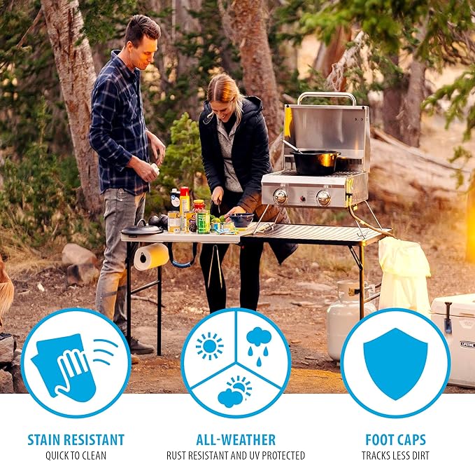 LIFETIME Folding Tailgate Table with Grill Rack Portable Outdoor Camping Station 5-Foot