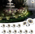 SOLPEX Solar Ground Lights 12 Pack Solar Lights Outdoor Waterproof 8 LED Solar Powered Landscape Lighting for Garden Yard Patio Driveway Pathway Walkway (Warm White)