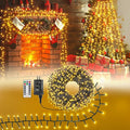 Ollny Cluster Lights Christmas 400LED 20FT Warm White Christmas Tree Lights 8 Modes Timer Remote Waterproof Connectable String Lights for Outdoor Indoor Outside Garland Xmas Decorations