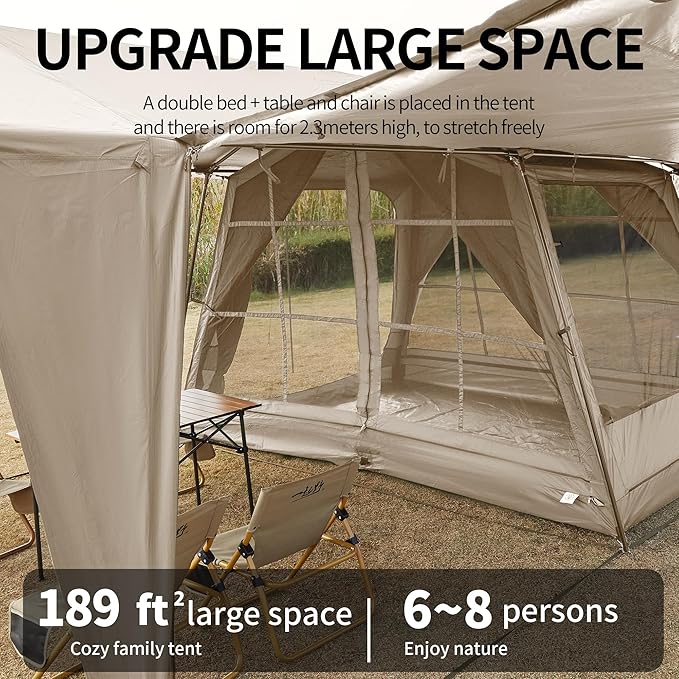 16.4x11.5 Ft Screen House Tent Large Gazebo Screen Tent Mesh Canopy Shelter with Waterproof &amp Sunshade Roof Easy Setup for Camping Backyard Beach