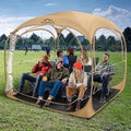 Pop Up Sports Tent - Thick PVC Scratch-Resistant Bubble Clear Tent Instant Weather Proof Pod with Extra Top Cover for Soccer Football Games Outdoor Events 5-6 Person