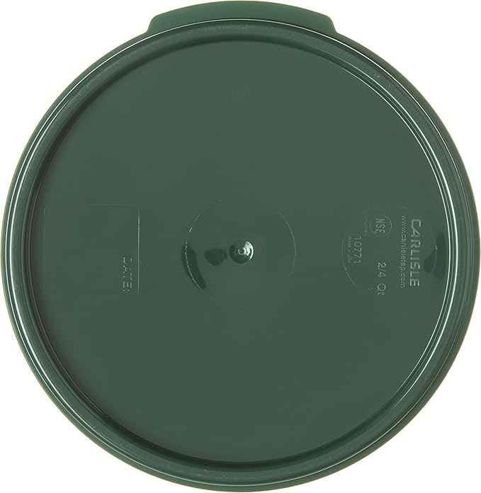 Carlisle FoodService Products Storplus Round Food Storage Container Lid with Stackable Design for Catering Buffets Restaurants Polypropylene (Pp) 2 To 4 Quarts Forest Green (Pack of 12)