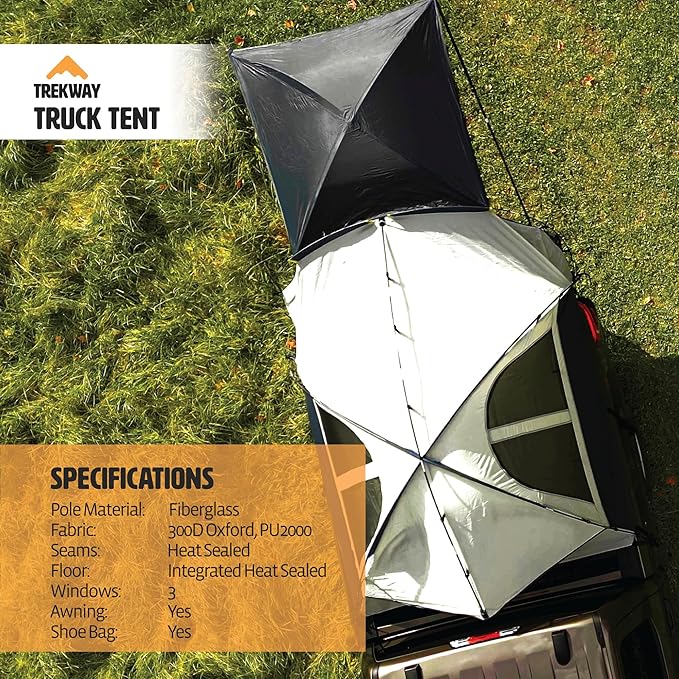 Offroading Gear 5.5ft Truck Bed Camping Tent w/Canopy | Waterproof | Compatible with F150| Ram| Sierra| GMC| Nissan| Etc.