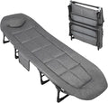 TrailBlaze 75'' Camping Cot for Adults with Cushion and Pillow Portable Folding Bed for Sleeping Lightweight Tent Cot with Carry Bag Supports 500 Lbs for Patio Beach Indoor Outdoor