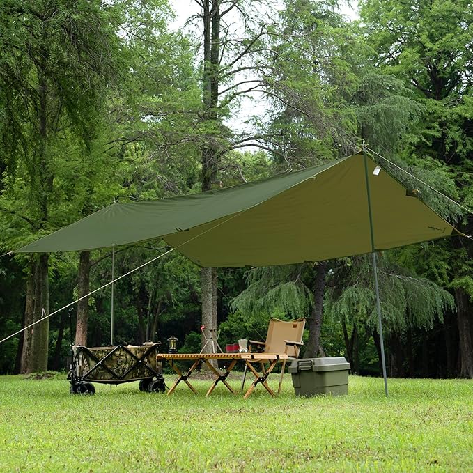 Free Soldier Waterproof Portable Tarp Multifunctional Outdoor Camping Traveling Awning Backpacking Tarp shelter Rain Tarp