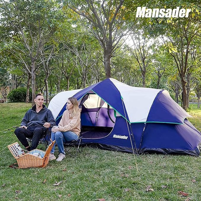6 Person Family Camping TentWaterproof Windproof with Top RainflyEasy Set UpPop Up Tent for Outdoor Camping Hiking Trave