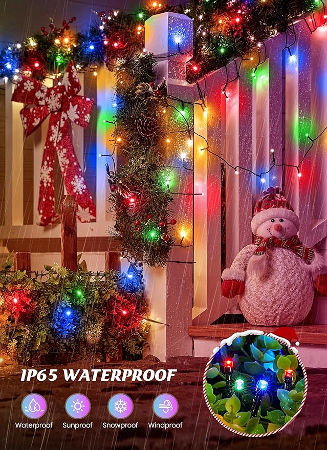 Brightown 4 Pack Solar String Lights Outdoor Total 288Ft 800 LED Twinkle Fairy Lights Waterproof with 8 Modes Auto On/Off for Patio Tree Garden Party Home Wedding Christmas Decorations (Multicolor)