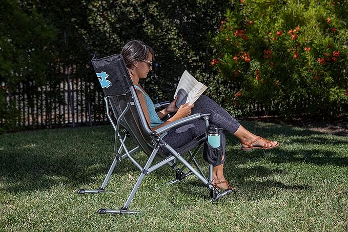 Picnic TIME NCAA Unisex-Adult NCAA Outdoor Rocking Camp Chair XL Heavy Duty Camping Chair for Adults