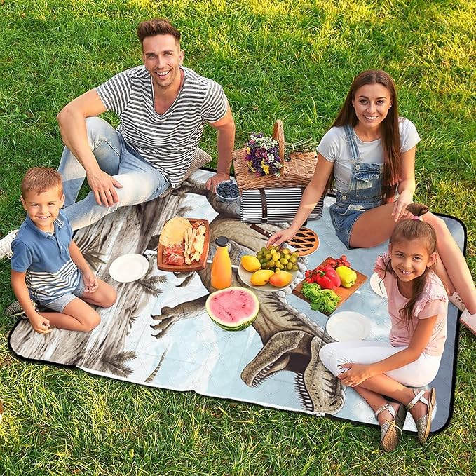 Zipper Dinosaur Walking Style Picnic Mat Suitable for Travel Camping Park Or Home Use