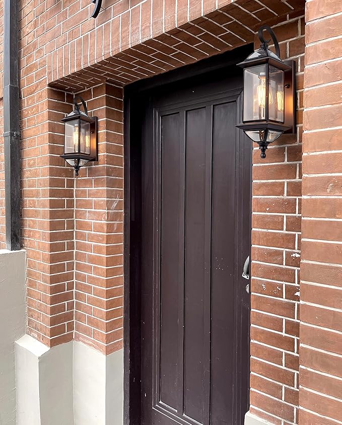 Outdoor Light Fixture 18.5 H Porch Light Oil Rubbed Bronze Outdoor Wall Lights with Clear Glass Waterproof Outside Lights for House Patio Garage Frontdoor 1 Pack Bulb Not Included