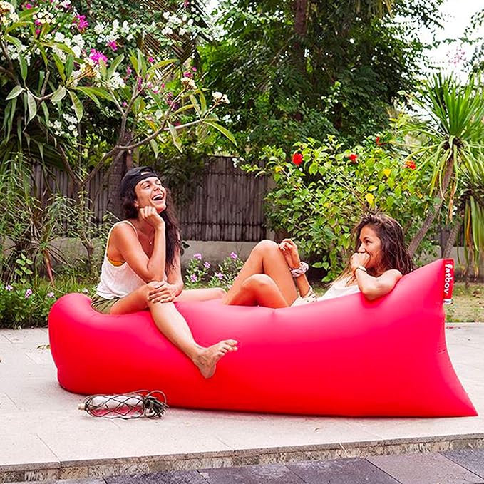 Fatboy Lamzac The Original Version 1 Inflatable Lounger with Carry Bag Inflatable Couch for Indoor or Outdoor Hangout or Inflatable Lounge Air Chair - Orange