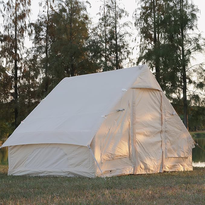 House Instant Glamping Camping Tents for 4-6 Person Inflatable Tent House with Hand Air Pump and Storage Bag Inflatable Floating Tent for Camping Travel Hiking
