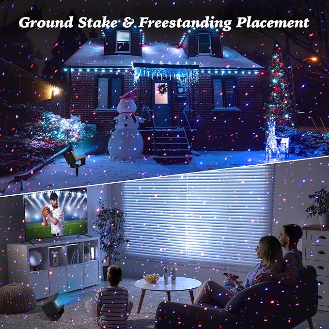Star Laser Light Projector Outdoor AIRIVO RGB 3 Colors 11 Lighting Effects Firefly Lights Projection Light Christmas Laser Lights with Remote Control Holiday Decor for Garden Trees HomeLandscape