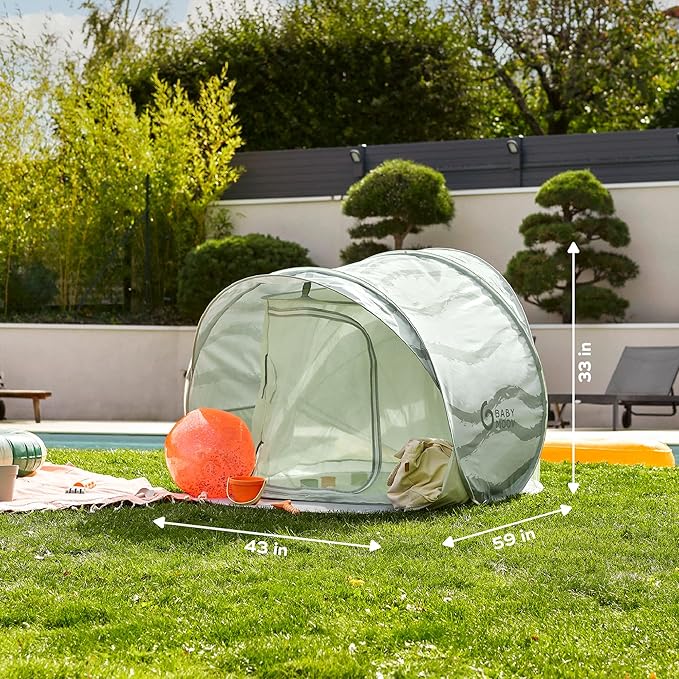 Babymoov Moov &amp Protect Anti-UV Cooling Beach Tent for Babies with Integrated Mosquito Net Portable Green Lagoon (Summer 2025 Edition)
