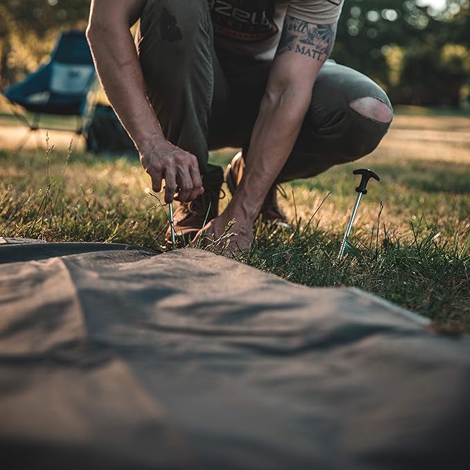 Gazelle Tents™ T3X Tent Footprint 300D Waterproof Ground Tarp 4 Tack Down Stakes GA108