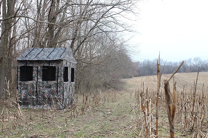 Hunting Blind for Deer Hunting – Heavy-Duty Steel Frame 8 Shoot-Through Windows Durable 300D Oxford Fabric Full Visibility Ground Blind for Bow and Gun Hunters