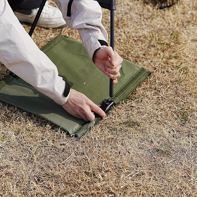 Outdoor Camping BackrestLightweight Foldable ChairPark Leisure backrestBeach Portable Single Lazy ChairAluminum Lazy Comfortable Backrest (Olive Green)