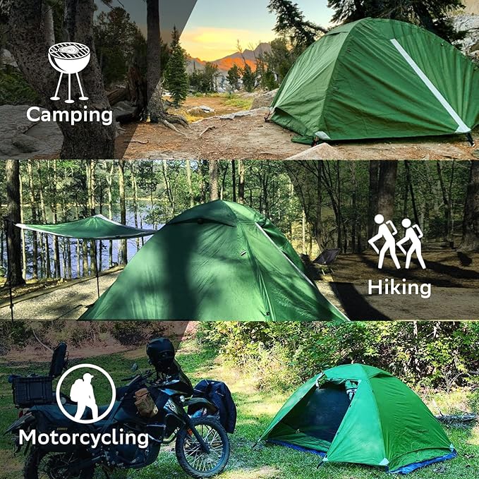 Clostnature Lightweight Backpacking Tent - 1/1.5/2/3/4/6 Person Ultralight Waterproof Camping Tent 3 Season Large Size Easy Setup Tent for Family Outdoor Hiking and Mountaineering
