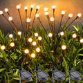 BrizLabs Solar Garden Lights 4 Pack 32 LED Solar Powered Firefly Lights 2 Modes Swaying Light Waterproof Globe Pathway Outdoor Lighting for Yard Pathway Walkway Patio Decor Warm White