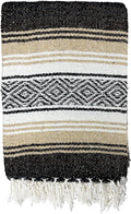 Genuine Oversized Artisan Mexican Falsa blanket (72inx48in) -Authentic Handcrafted Yoga Blanket Beach Throw Camping Essential Picnic Mat or Outdoor Wrap