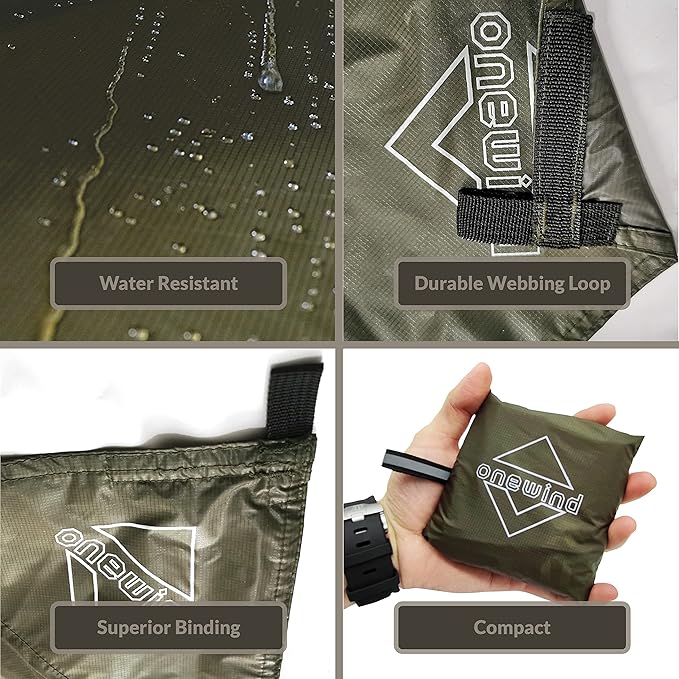Onewind Tent Footprint Small Tarp Tent Floor Ground Sheet 4000mm Waterproof Rate PU Coating 98 *55 Ultralight Camping Tarp for Backpacking Hiking Camping Picnic