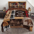 Personalized Happy Camper Quilt - Adventure Awaits Hunting Rustic Checkers Camping Quilt Set Camping Bedding Queen Camping Bedding Camping Blankets for Sleeping