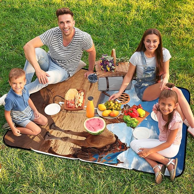 Zipper Camel Sky Style Picnic Mat Suitable for Travel Camping Park Or Home Use