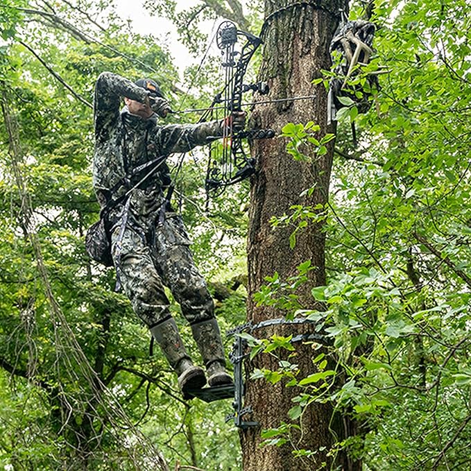 Hawk Helium Hammock Apex Full Aluminum Mobile Reliable Silent Hunting Platform with Tree Digger Teeth and Silent Use Attachment Pull Strap (2 Pack)