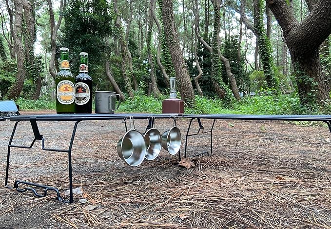 camping moon Stacking Rack Mesh Table Folding Rack Expanded Metal Table JP-T-238