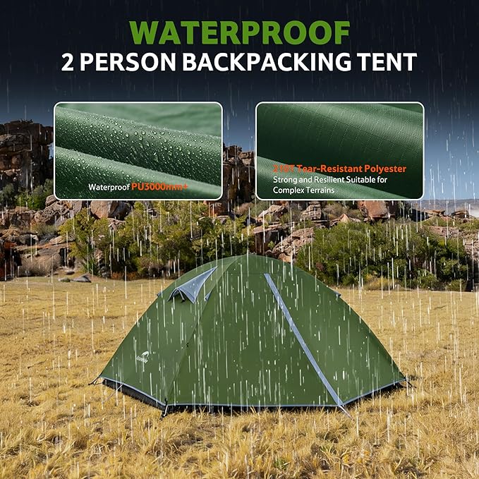 Naturehike Bleik 2-3 Person Camping Tent Waterproof Double Layer Lightweight Backpacking Tents for Camping