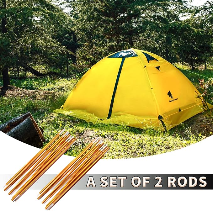 GEERTOP Portable Aluminum Replacement Tent Poles for 2 Person Tent Ultralight Aluminium Rods for Camping Hiking Backpacking