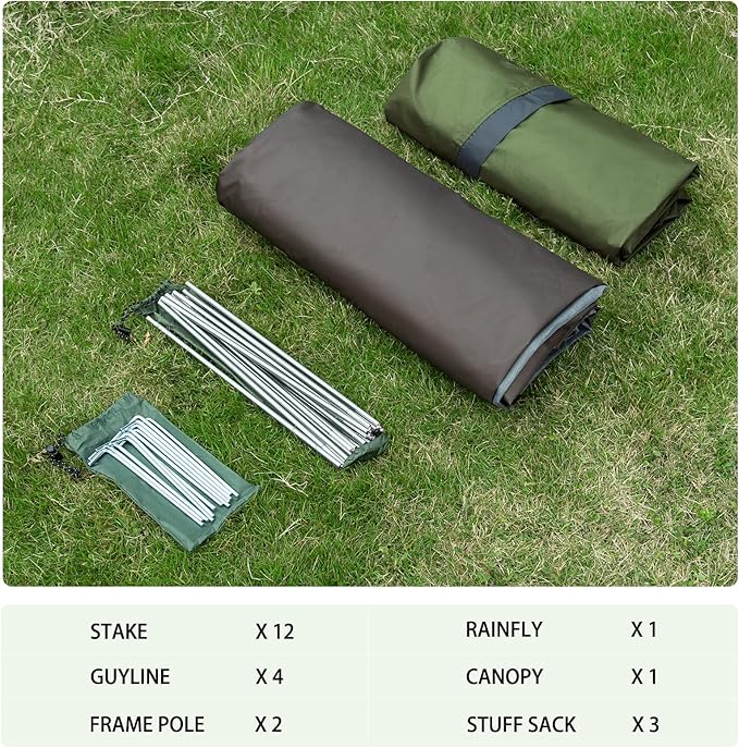 Bessport Mummy Sleeping Bag and Camping Tent 1 Person Tent Waterproof Two Doors Backpacking Tent Easy Setup Lightweight for Outdoor Hiking Mountaineering Travel