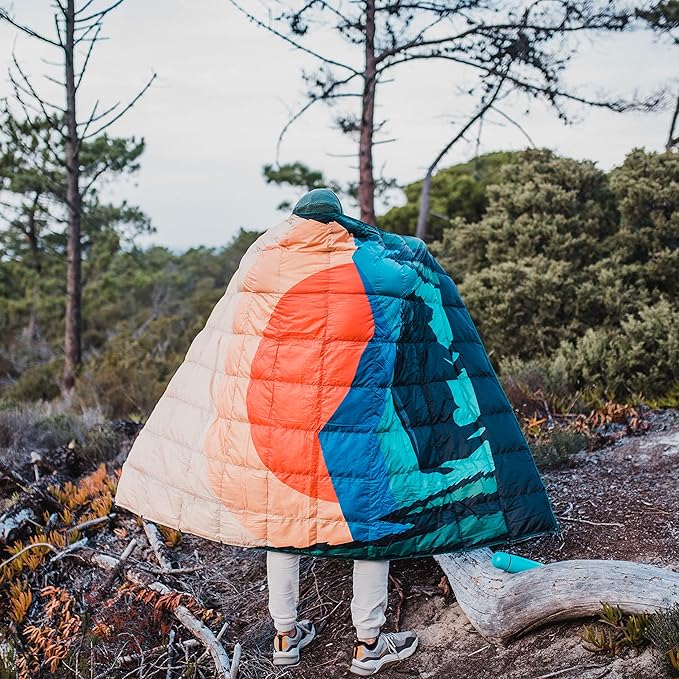4Monster Down Camping Blanket - Outdoor Travel Quilt Puffy 650 Fill Packable LightweightWind &amp Waterproof | Ideal for Stadium BackpackingPicnics Beach and Hiking