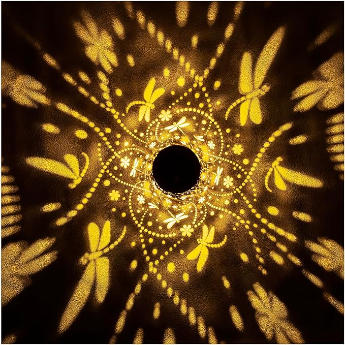 Dragonfly Solar Lanterns Outdoor Waterproof Hanging Solar Lights Dragonfly Gifts for Women Men Metal Decorative LED Lanterns for Garden DecorYardPatioLawnTabletopPathway