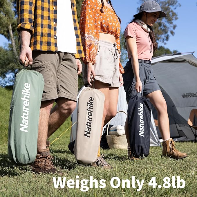 Naturehike Ultralight Camping Cot Easy to Assemble Folding Tent Cot Compact &amp Protable Camping Bed for Camping Mountaineering &amp Hiking Supports 330lbs with Carry Bag GreenWild Dark Black
