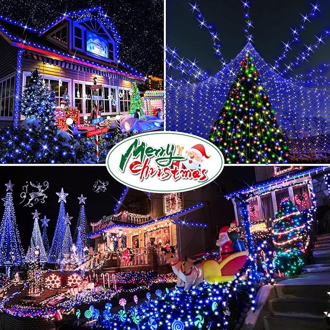 Hezbjiti Christmas String Lights Outdoor 1000 LED 394ft 8 Lighting Modes Christmas Fairy Lights with Remote and Timer for Home Birthday Wedding Party Tree Decorations (1000 LED Blue)