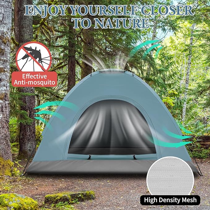 Outvita Camping Tent 4 Person Dome Tents with Rainfly &amp Carrying Bag Waterproof Easy Setup Tent with Mesh Windows for Camping &amp Hiking