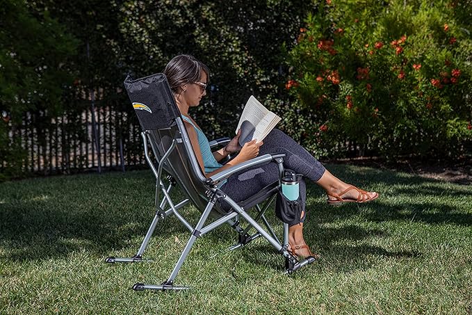 Picnic TIME NFL Unisex-Adult NFL Outdoor Rocking Camp Chair XL Heavy Duty Camping Chair for Adults