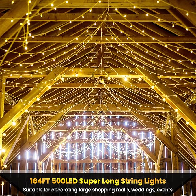 Color Changing Christmas Lights 175ft 500 LED Warm White &amp Multicolor Christmas String Lights with Remote 11 Modes Fairy Twinkle Lights Waterproof for Party Garden Home Weddings Xmas Tree De
