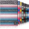 Hydration Nation Authentic Large Handwoven Mexican Striped Throw Blanket - Soft Durable Eco-Friendly - 70x50 - Cotton Candy