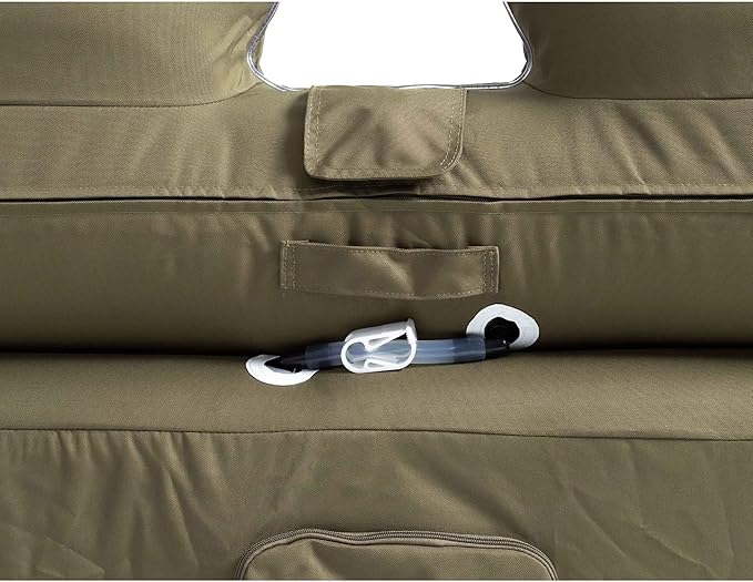 COODY Air Sofa Inflatable Couch for Home &amp Outdoor Blow Up Camping Sofa Built-in Pump Portable Folding Couch Glamping Inflatable Double Chair Movie Loveseat - 61x32x32 (Khaki)
