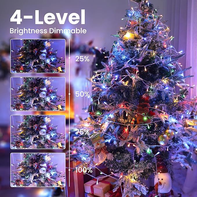 Color Changing Christmas Lights 175ft 500 LED Warm White &amp Multicolor Christmas String Lights with Remote 11 Modes Fairy Twinkle Lights Waterproof for Party Garden Home Weddings Xmas Tree De