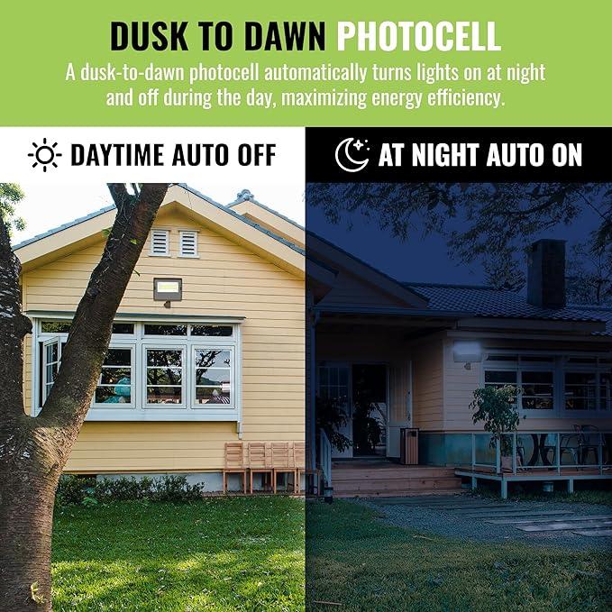 Select LED Flood Light with Photocell 50W/80W/100W Wattage Selectable 13500 Lumen 3000K/4000K/5000K CCT IP65 Waterproof UL Certified Outdoor Security Light for Yard Driveway (Knuckle Mount)
