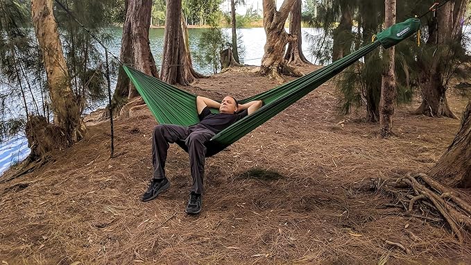 Go Hammock 2.0-11' Long for Max Comfort w/Ridgeline Rapid Deployment Bag Carabiners &amp Fabric Tensioners (Burnt Orange)