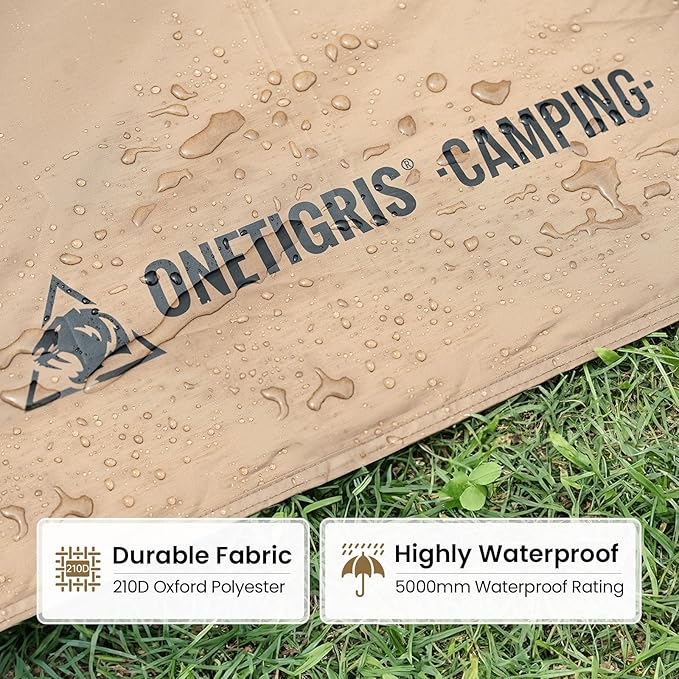 ONETIGRIS Rock Fortress 6 Person Footprint Ten-Sided Tent Groundsheet 5000mm Waterproof Ratings