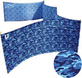 Ocean Camo Pro Beach Recycled Polyester Rip-Stop 20 ft Lightweight Windscreen Privacy Screen Wind Blocker Free Matching Shoulder Bag (New Mahogany Wood Poles)